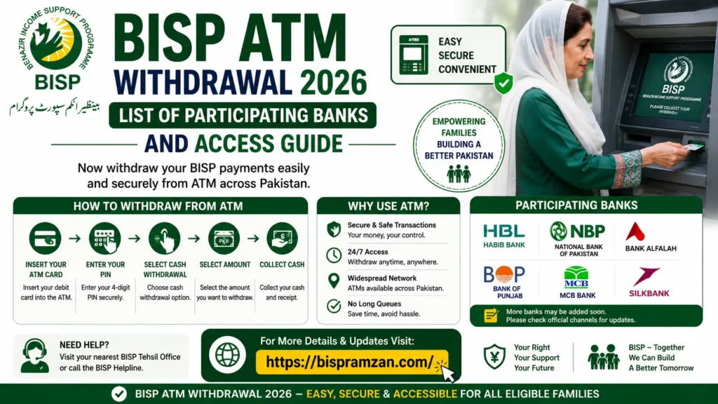 BISP ATM Withdrawal 2026 List of Participating Banks and Access Guide