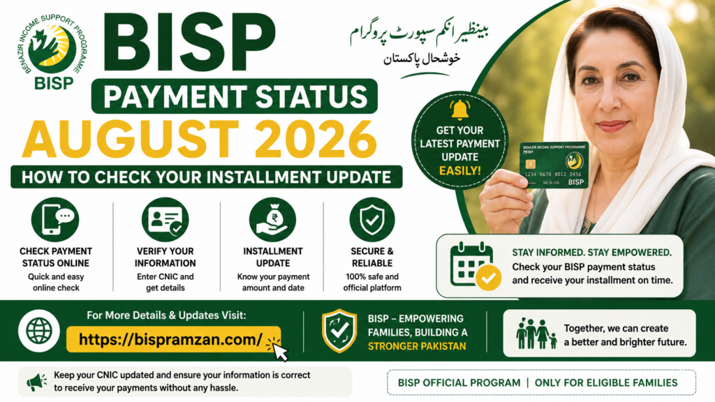 BISP Payment Status August 2026 How to Check Your Installment Update